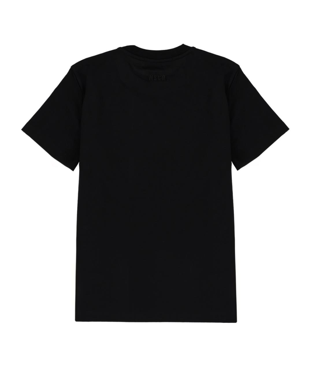 MSGM Черная хлопковая футболка, фото 2