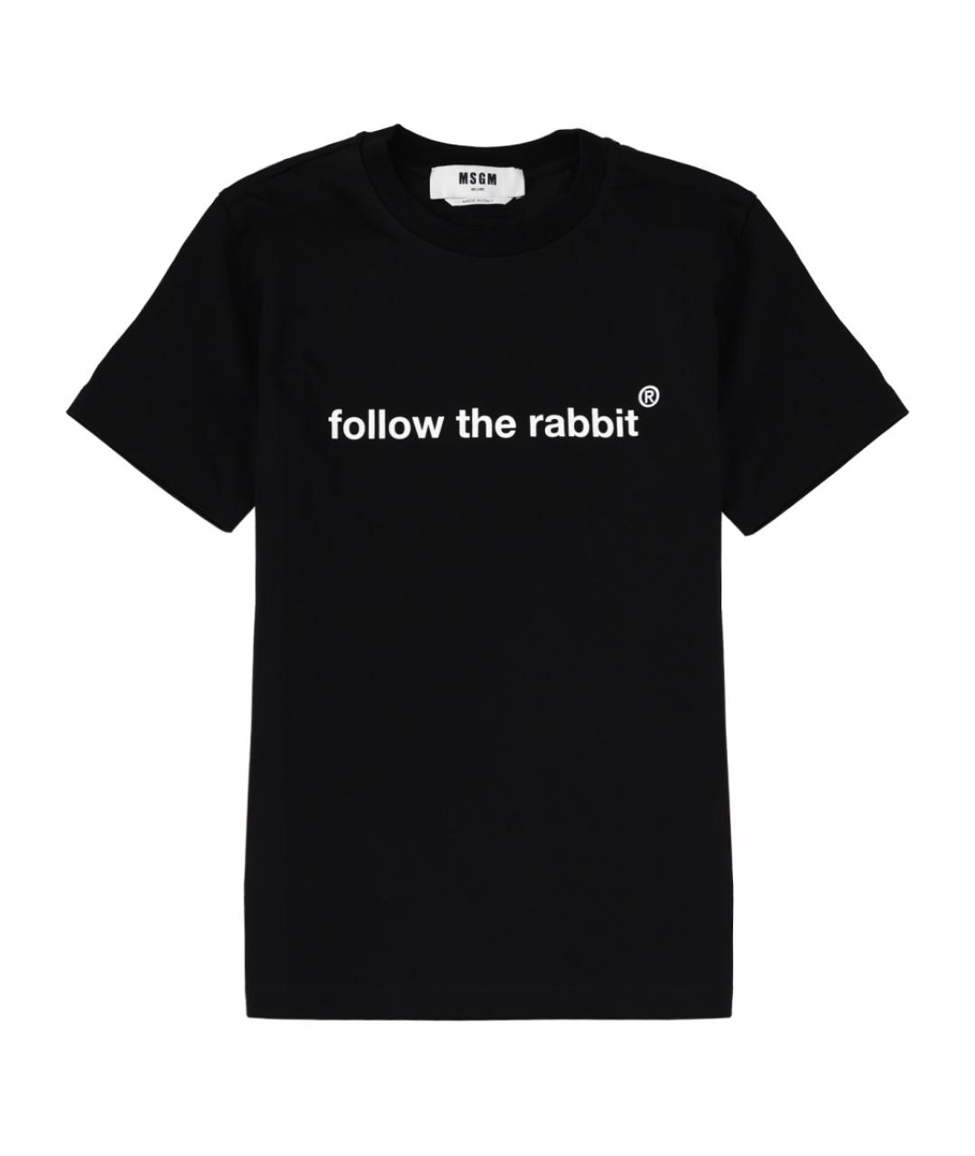 MSGM Черная хлопковая футболка, фото 1