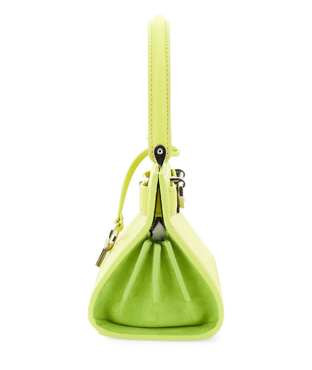 TORY BURCH Желтая кожаная сумка с короткими ручками, фото 4