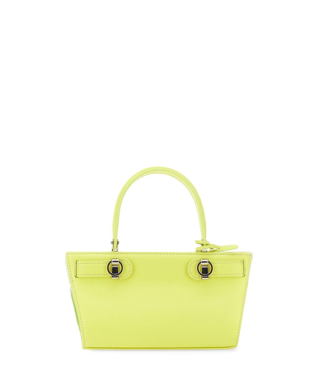 TORY BURCH Желтая кожаная сумка с короткими ручками, фото 3