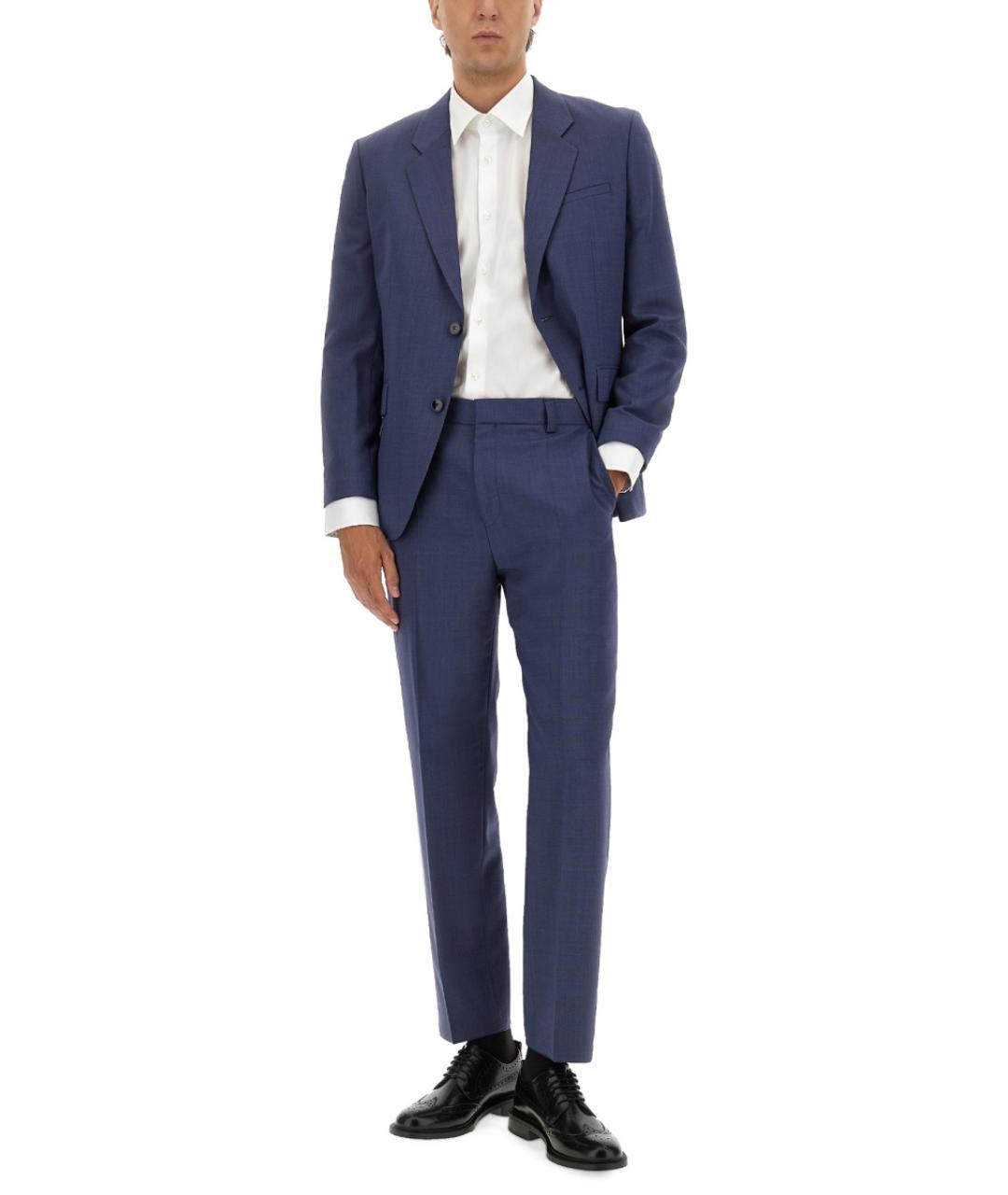 HUGO Синие полиэстеровые классические брюки, фото 2