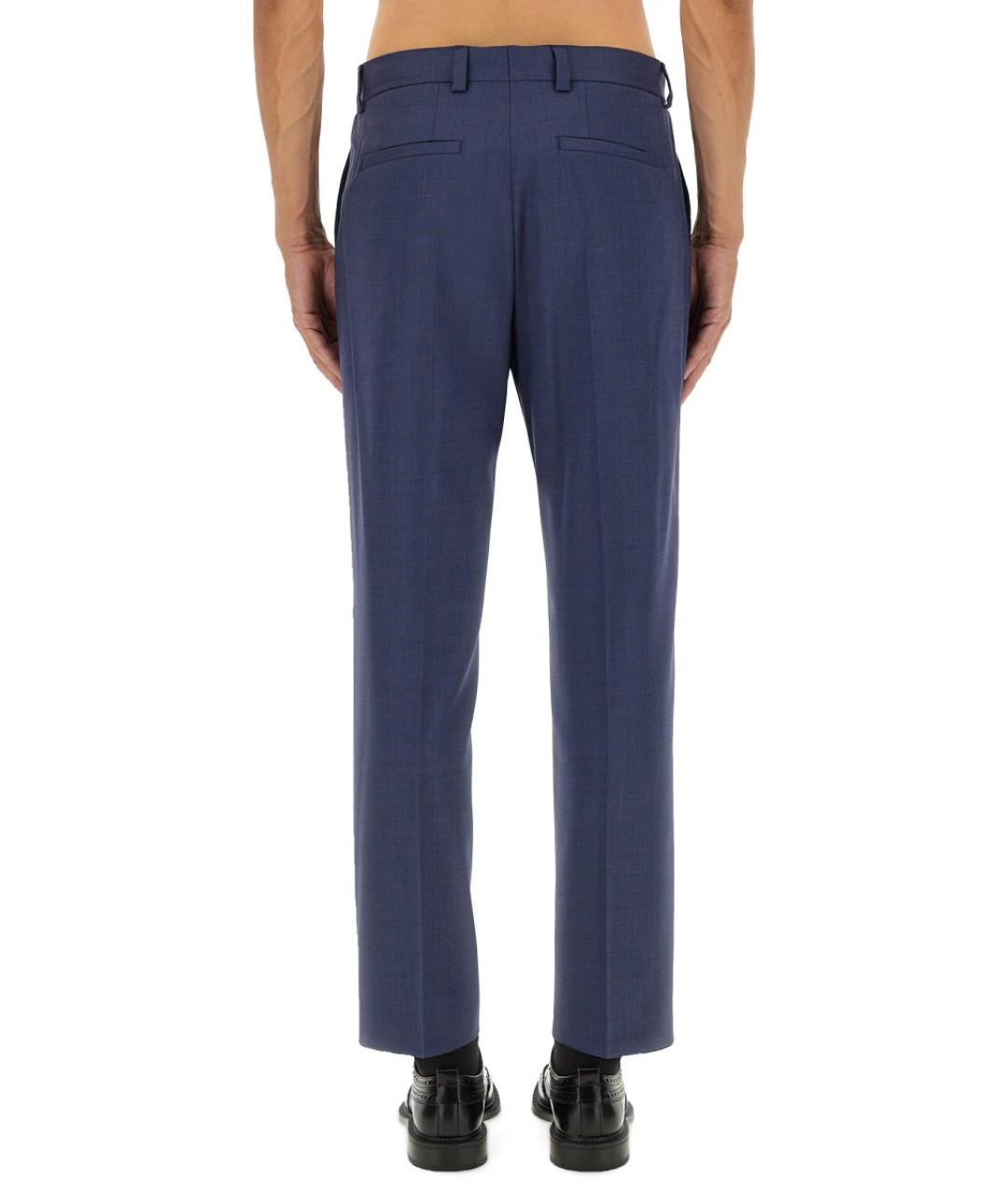 HUGO Синие полиэстеровые классические брюки, фото 3