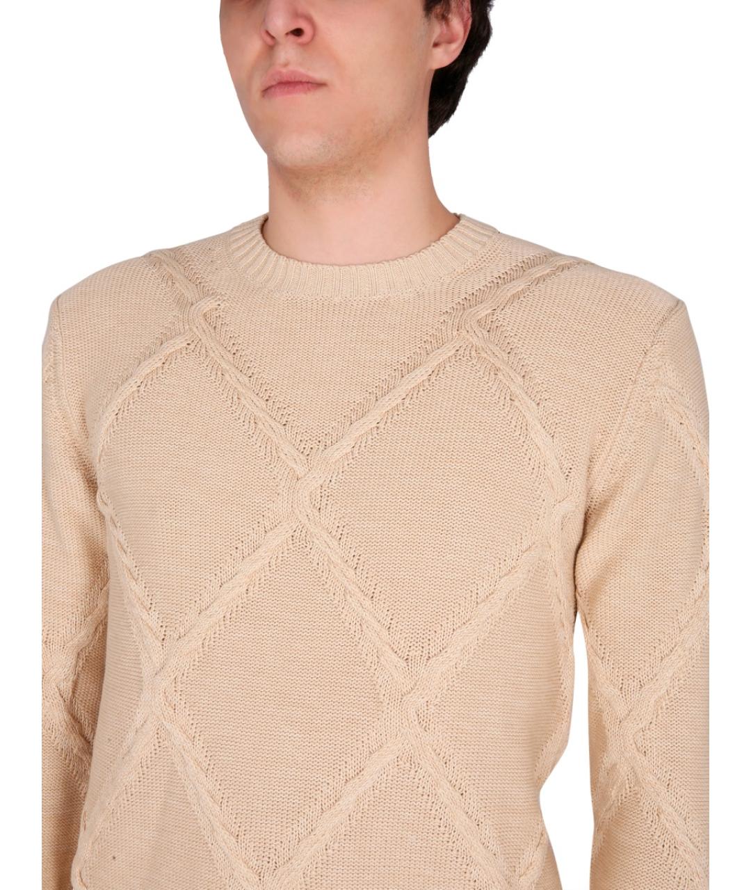 BALLANTYNE Бежевый хлопковый джемпер / свитер, фото 4