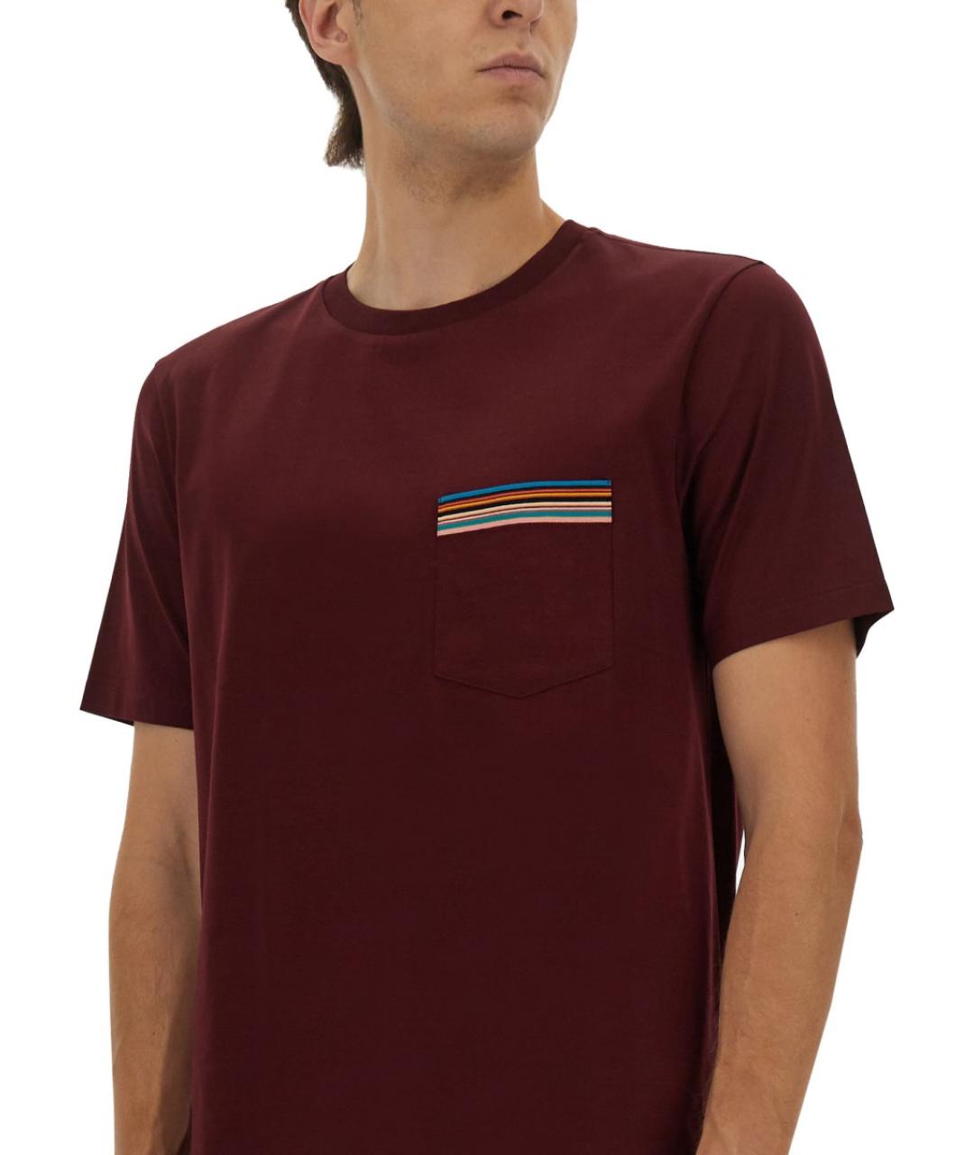 PAUL SMITH Красная хлопковая футболка, фото 4