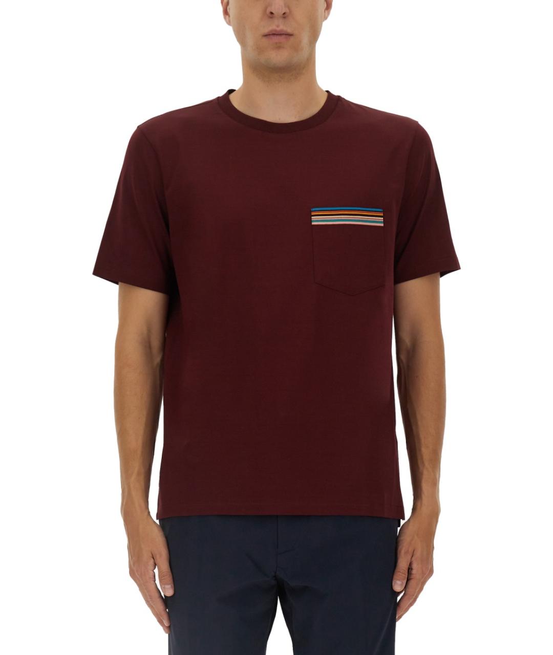 PAUL SMITH Красная хлопковая футболка, фото 6