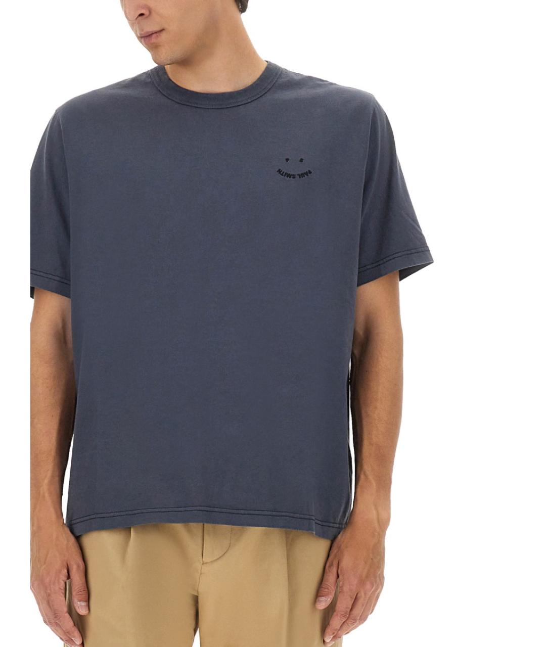 PS BY PAUL SMITH Серая хлопковая футболка, фото 4