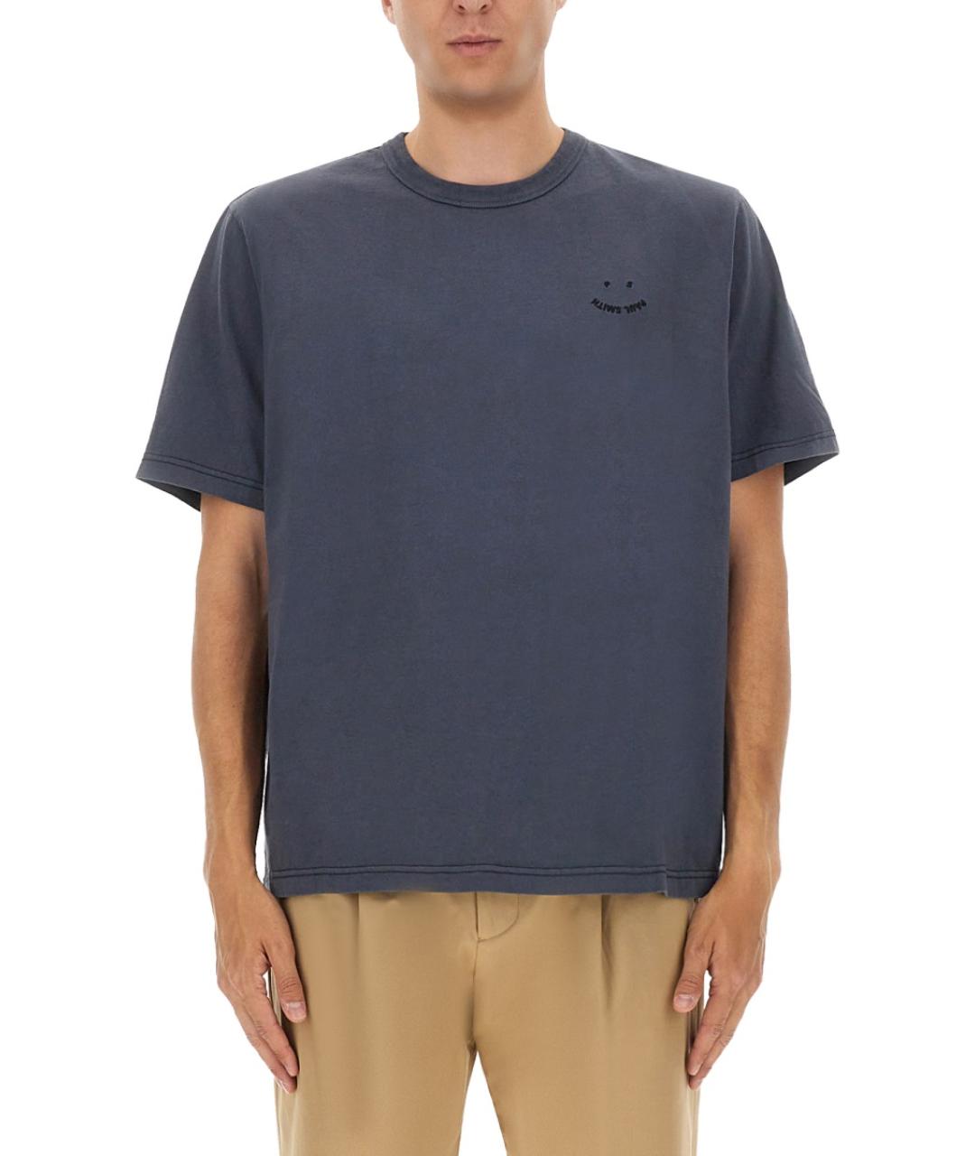 PS BY PAUL SMITH Серая хлопковая футболка, фото 5