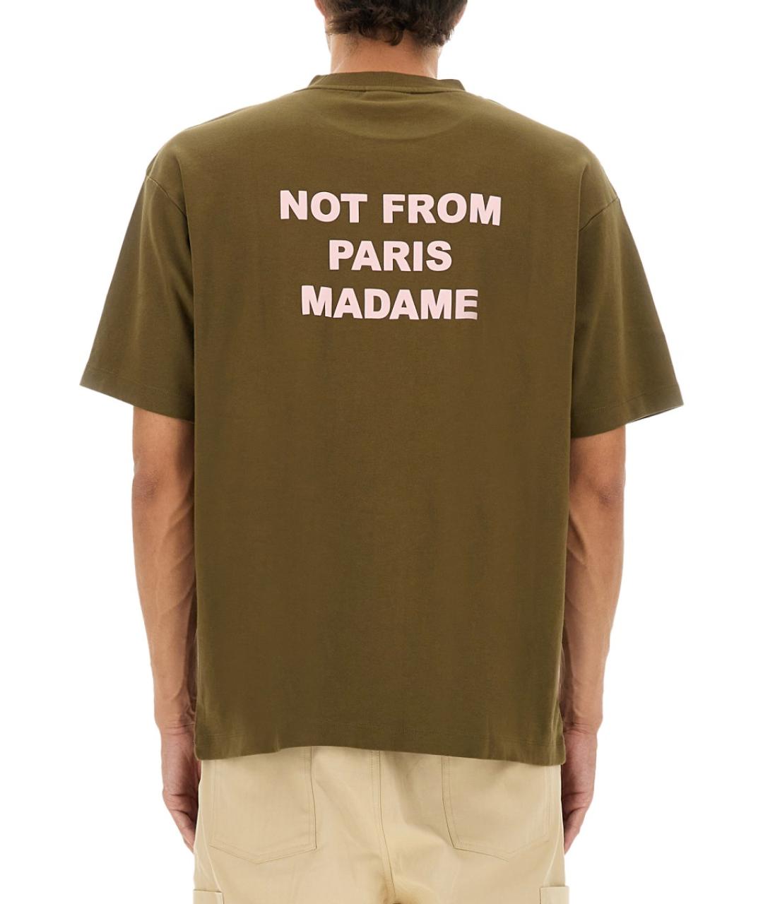 Drole de Monsieur Хаки хлопковая футболка, фото 3