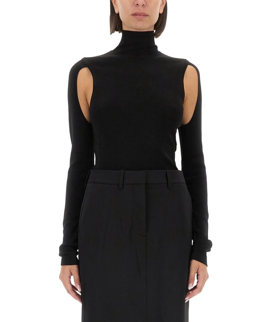 HELMUT LANG Черный вискозный джемпер / свитер, фото 5
