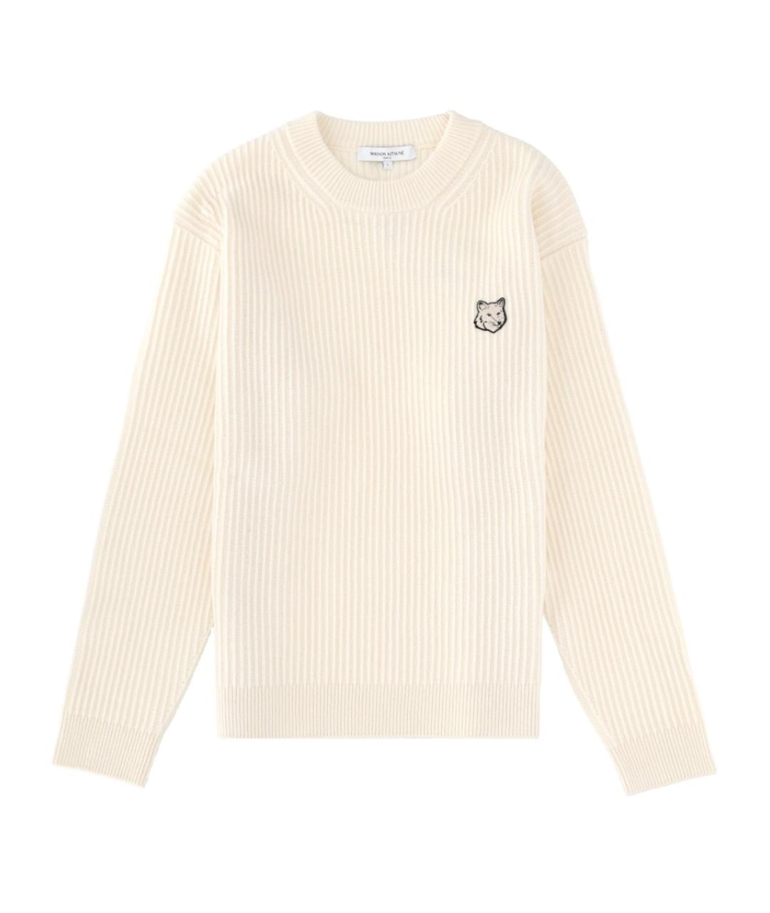 MAISON KITSUNE Бежевый шерстяной джемпер / свитер, фото 1