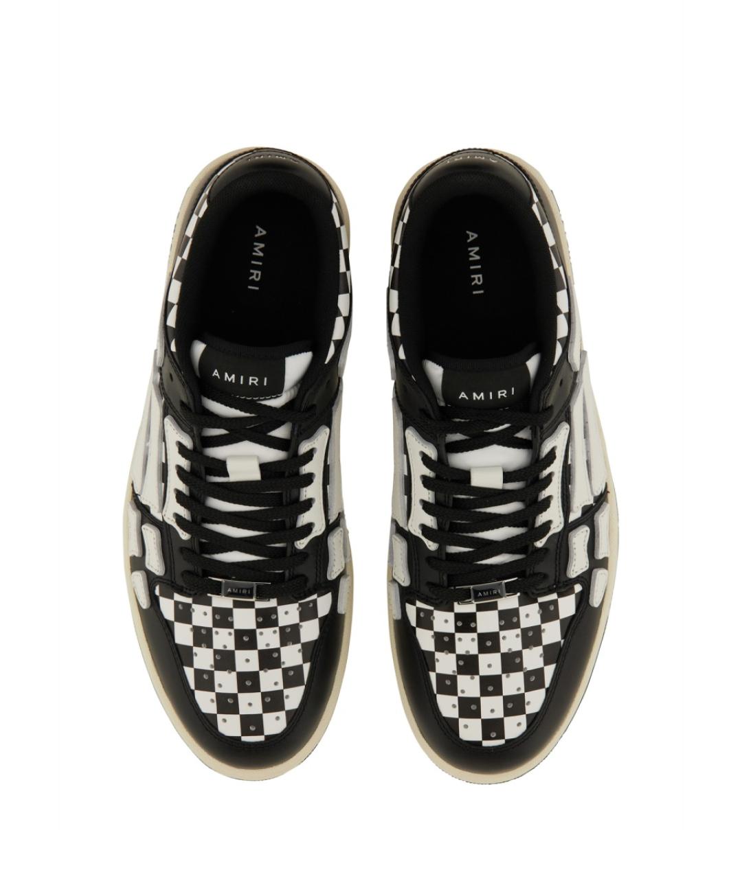 AMIRI Черные кожаные низкие кроссовки / кеды, фото 2