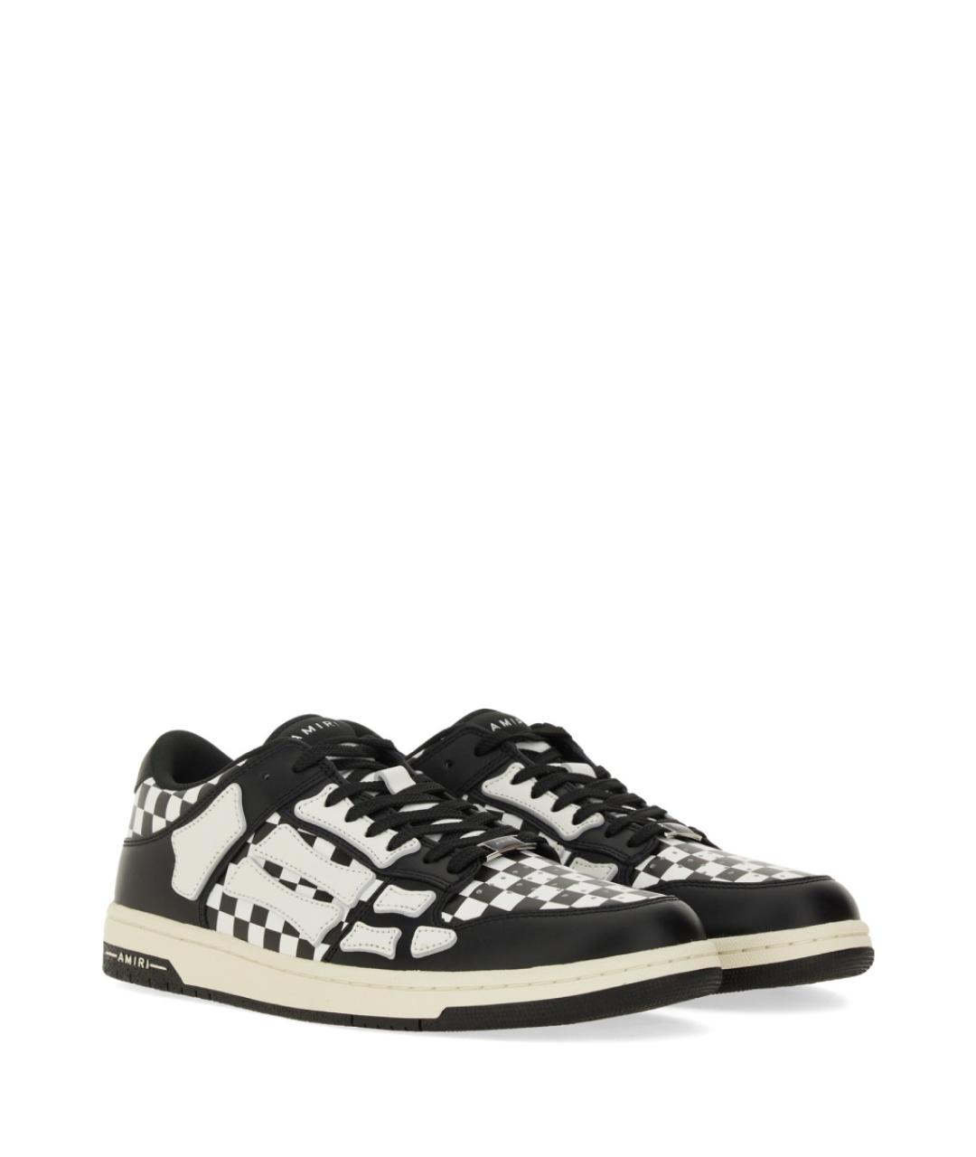 AMIRI Черные кожаные низкие кроссовки / кеды, фото 3