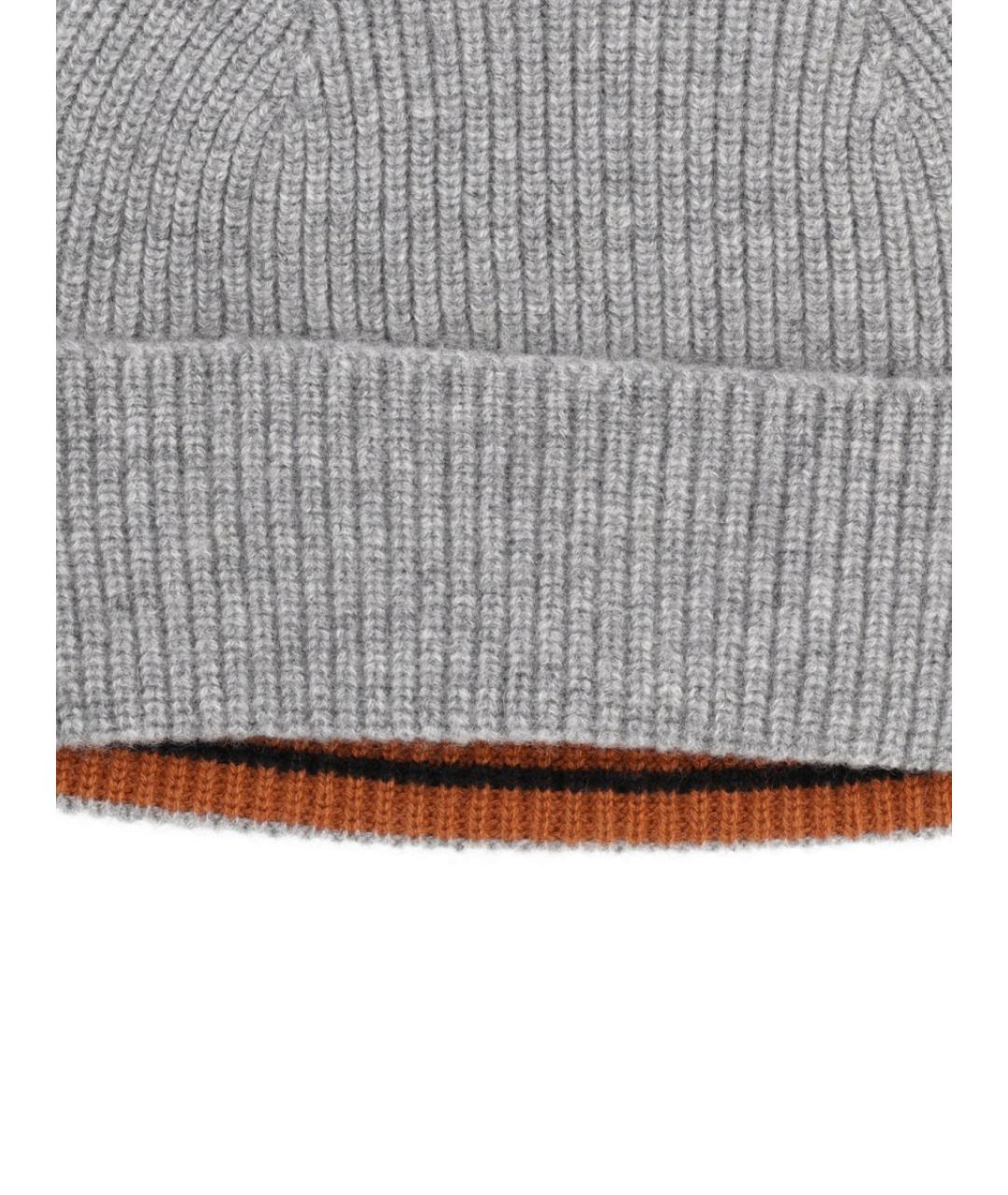 ZEGNA Серая кашемировая шапка, фото 3