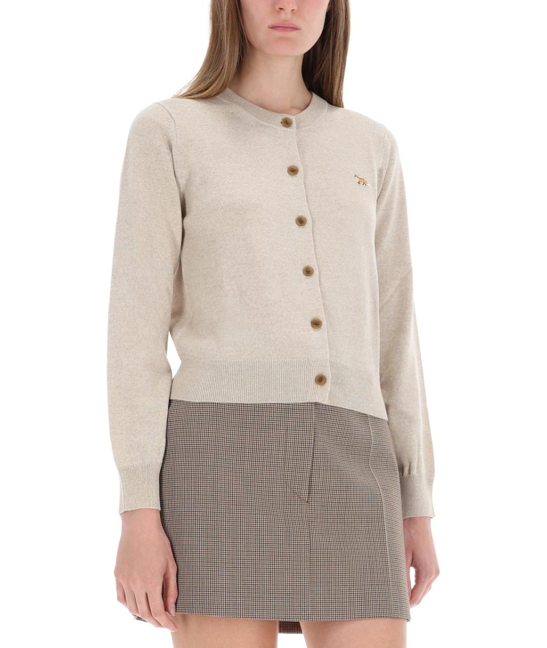 MAISON KITSUNE Бежевый шерстяной джемпер / свитер, фото 4