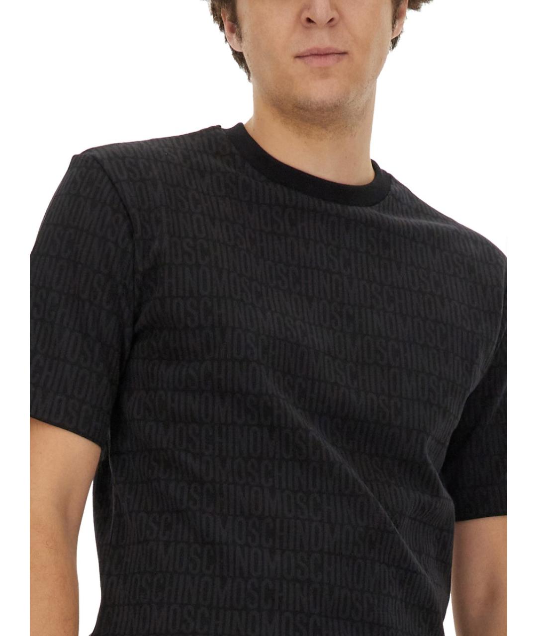 MOSCHINO Черная хлопковая футболка, фото 4