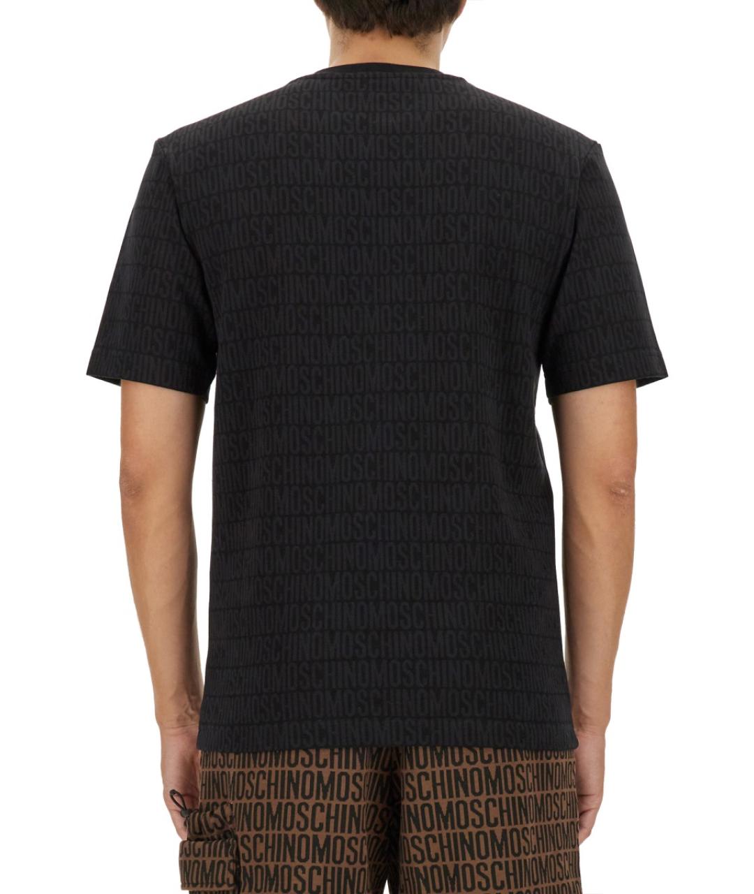 MOSCHINO Черная хлопковая футболка, фото 3