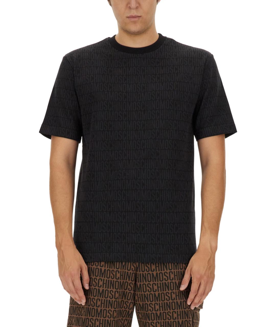 MOSCHINO Черная хлопковая футболка, фото 5