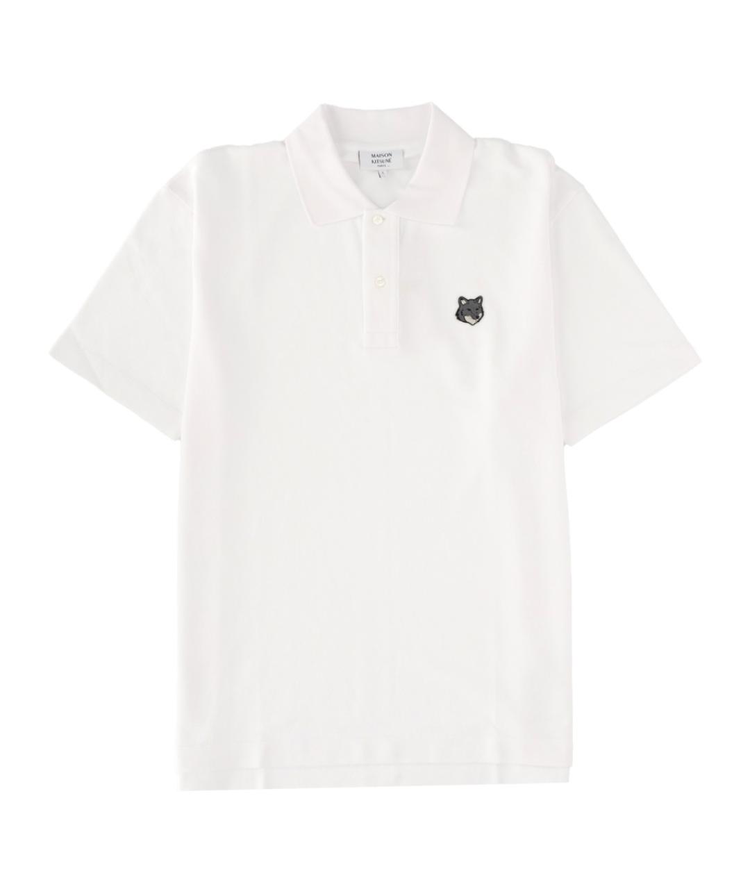 MAISON KITSUNE Белое хлопковое поло с коротким рукавом, фото 1