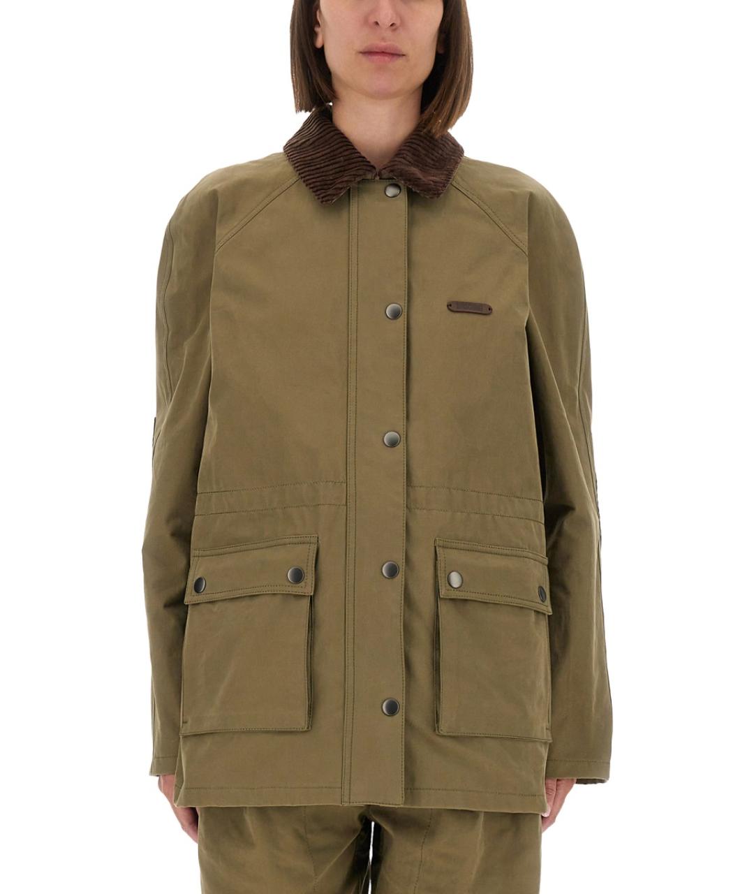 MOSCHINO Зеленая хлопковая куртка, фото 2