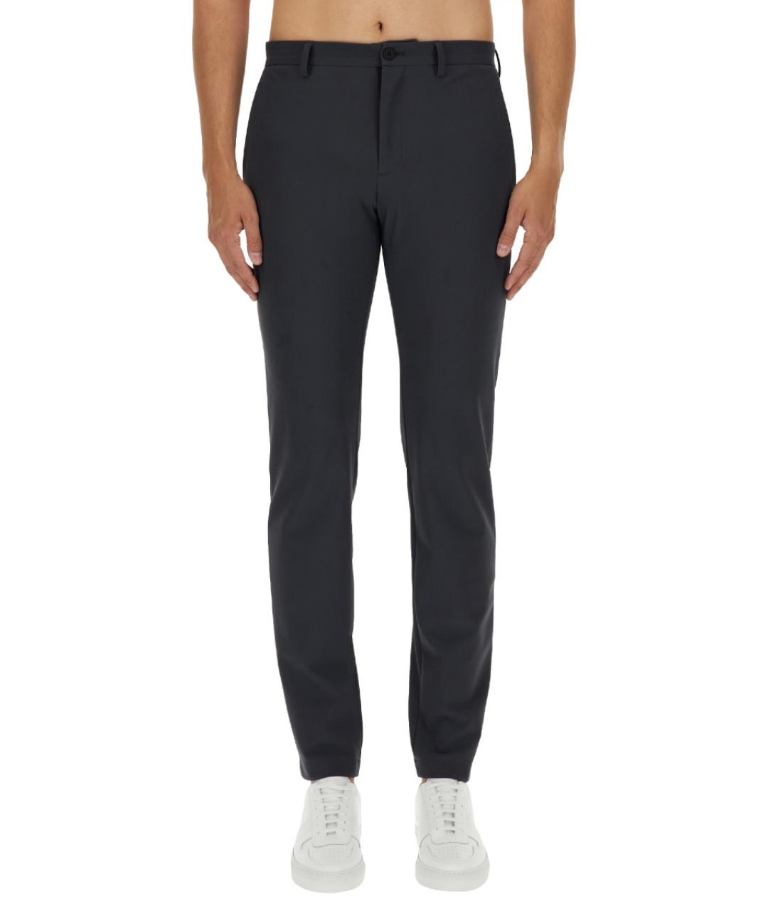 THEORY Серые полиамидовые повседневные брюки, фото 7