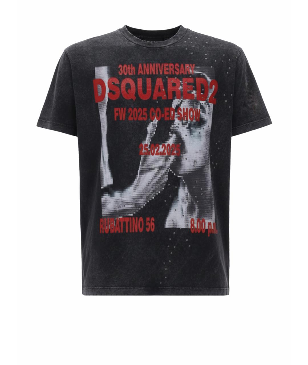 DSQUARED2 Серая хлопковая футболка, фото 1