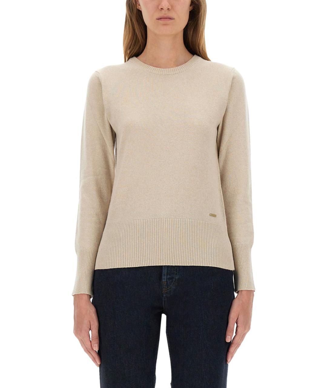 WOOLRICH Бежевый шерстяной джемпер / свитер, фото 5