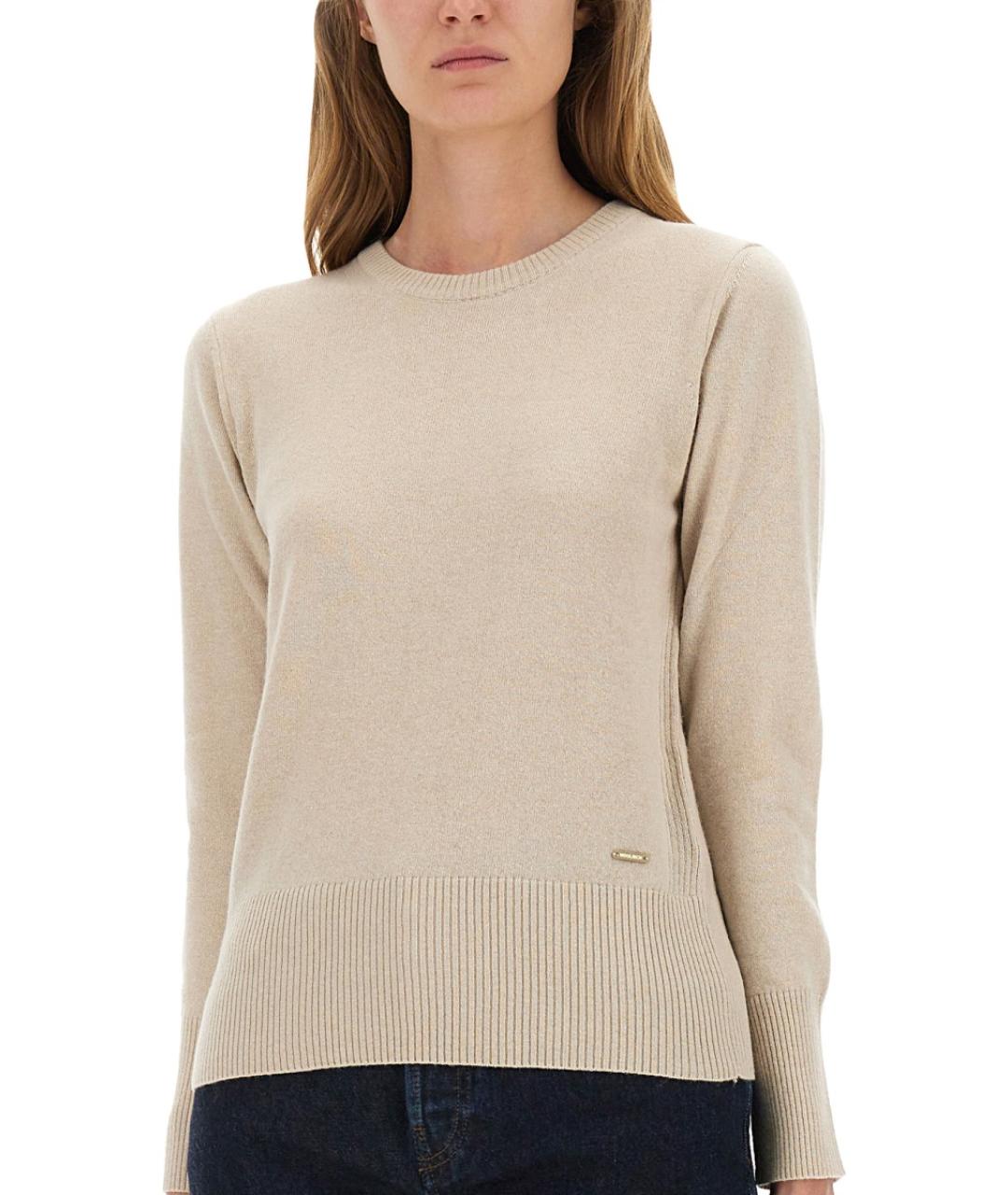 WOOLRICH Бежевый шерстяной джемпер / свитер, фото 4