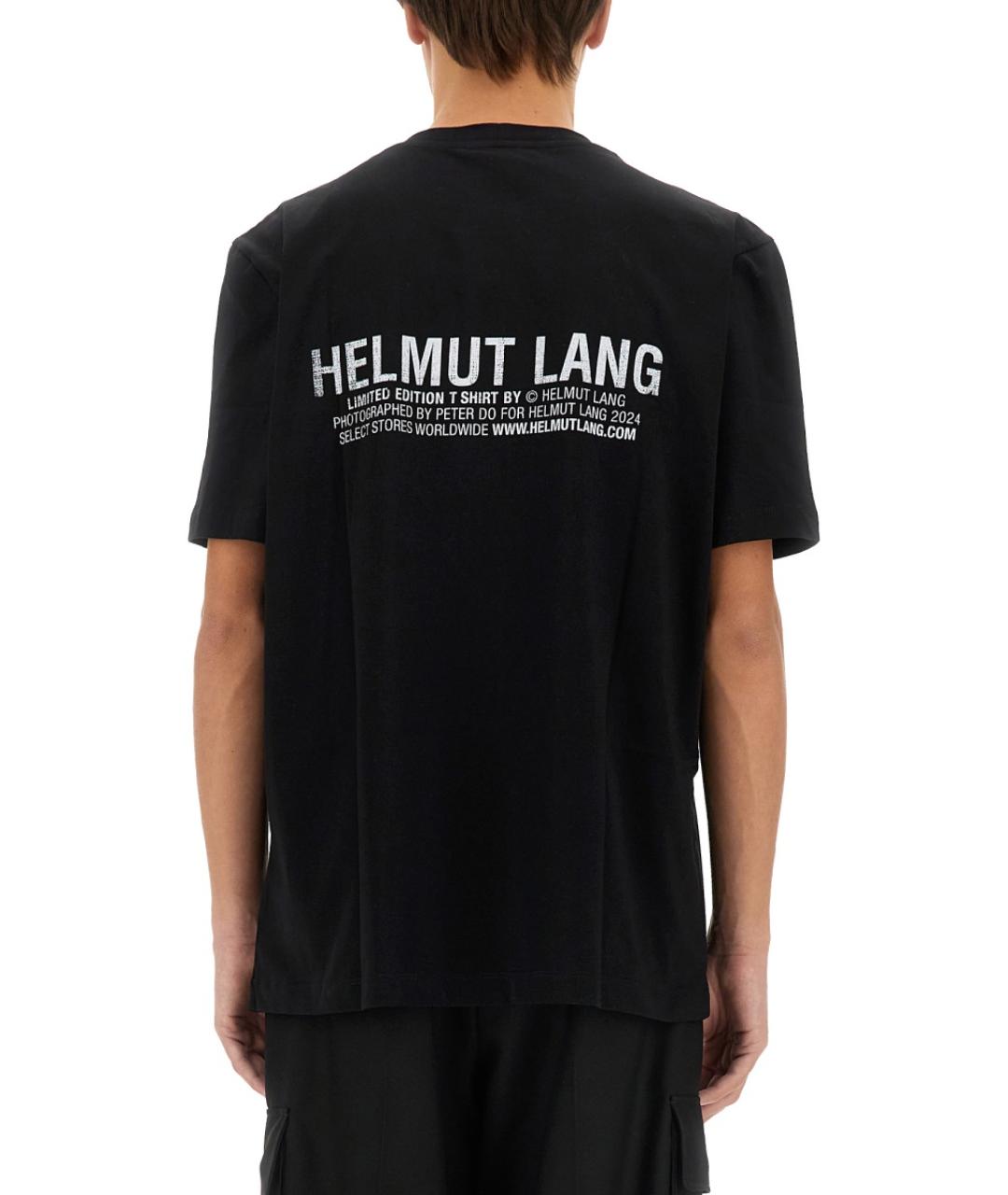 HELMUT LANG Черная хлопковая футболка, фото 4