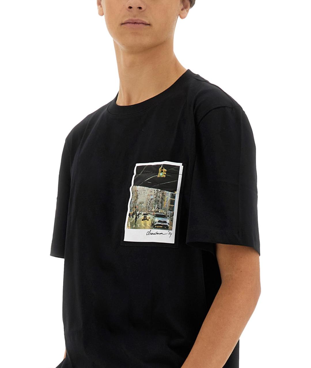 HELMUT LANG Черная хлопковая футболка, фото 5