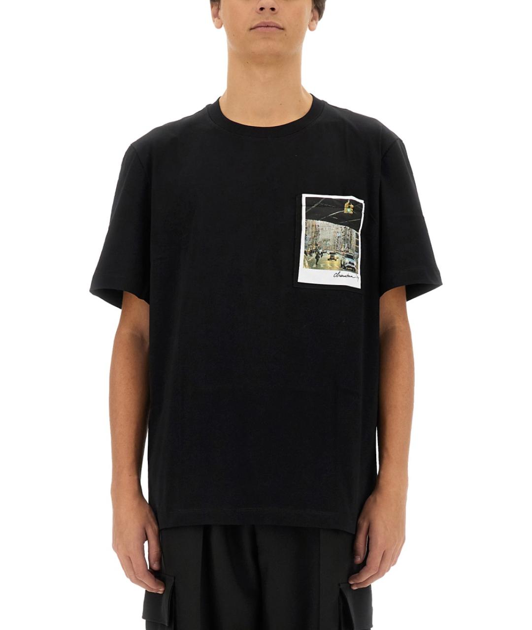 HELMUT LANG Черная хлопковая футболка, фото 2