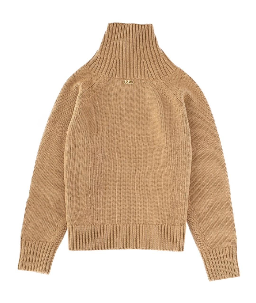 MICHAEL KORS Бежевый шерстяной джемпер / свитер, фото 2