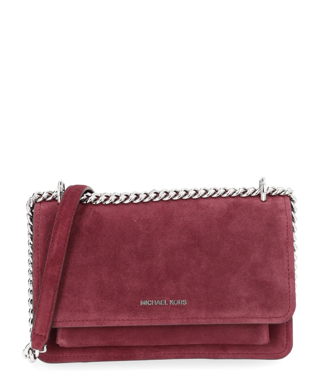 MICHAEL KORS Бордовая кожаная сумка через плечо, фото 1