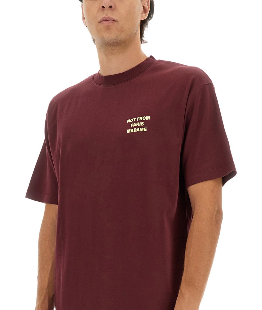 Drole de Monsieur Бордовая хлопковая футболка, фото 4