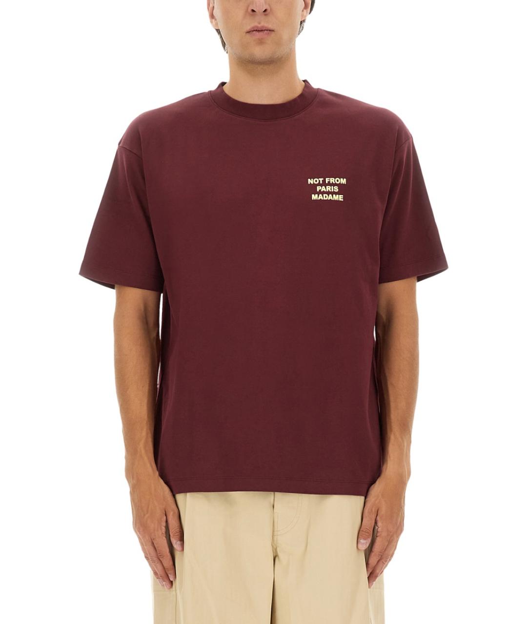 Drole de Monsieur Бордовая хлопковая футболка, фото 2