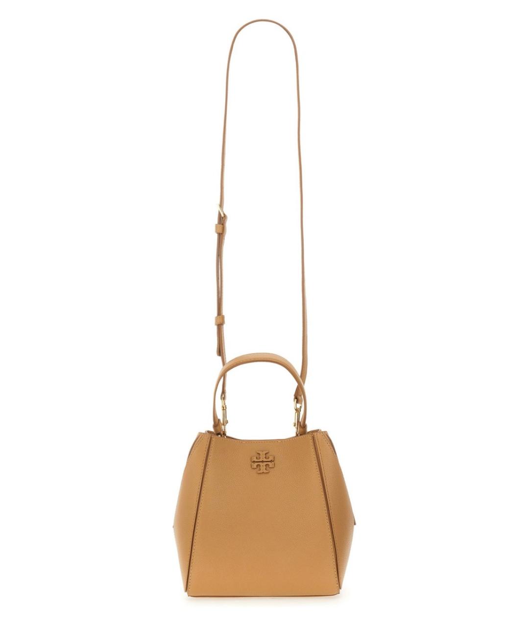 TORY BURCH Бежевая кожаная сумка через плечо, фото 4