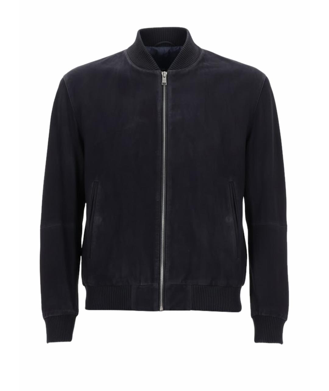 HUGO BOSS Синяя кожаная куртка, фото 1