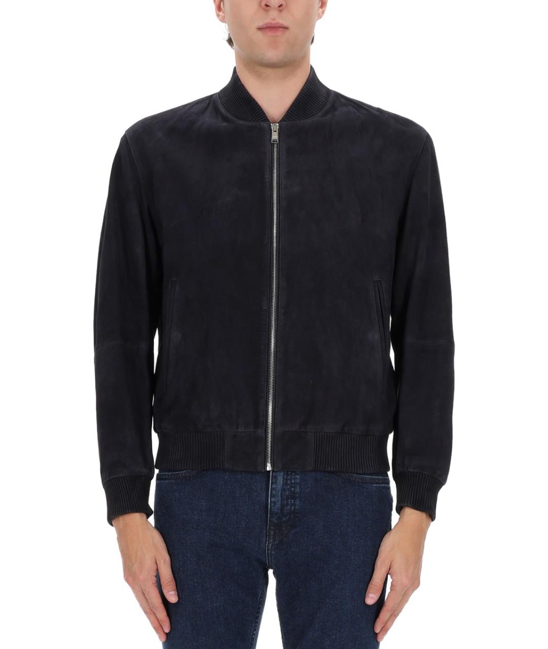 HUGO BOSS Синяя кожаная куртка, фото 4