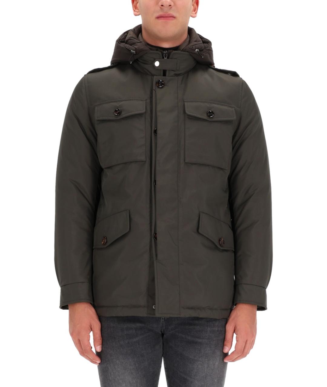 MOORER Хаки полиэстеровый пуховик, фото 2