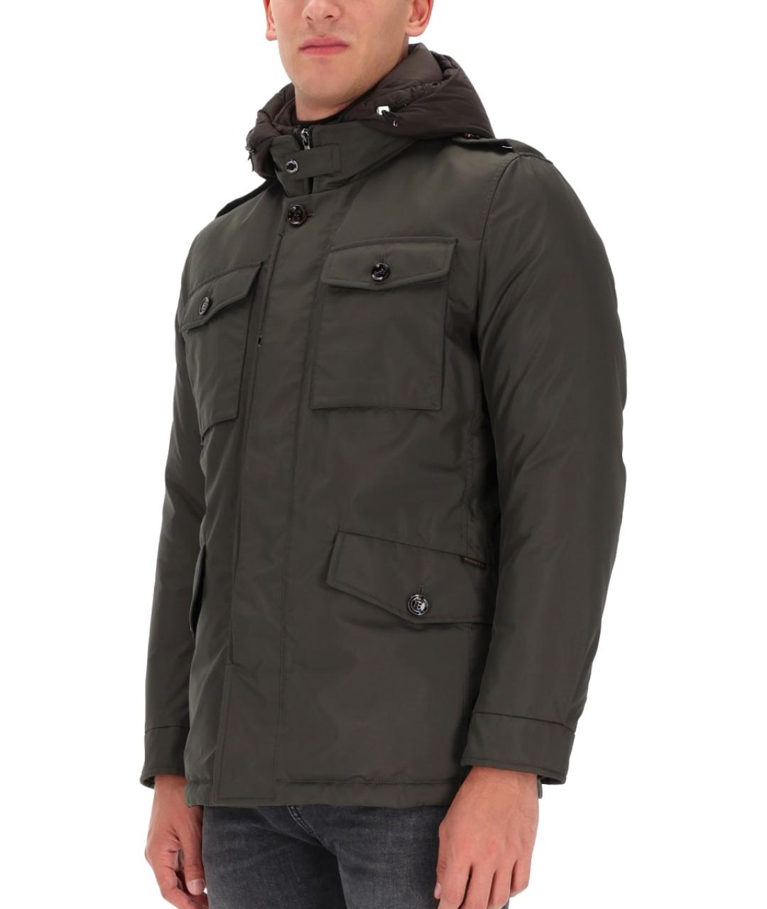 MOORER Хаки полиэстеровый пуховик, фото 5