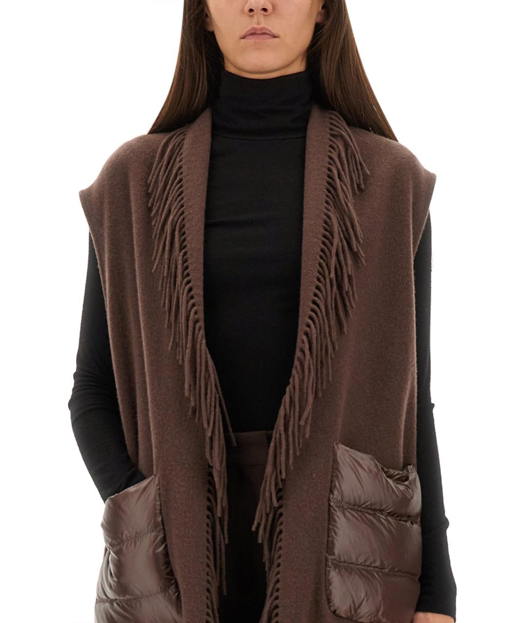 HERNO Коричневый шерстяной жилет, фото 3