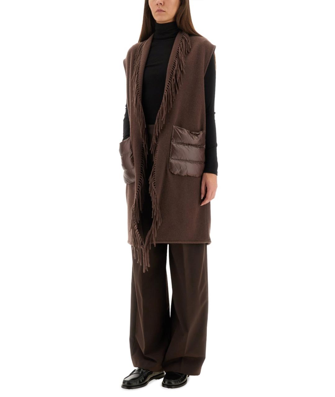 HERNO Коричневый шерстяной жилет, фото 5