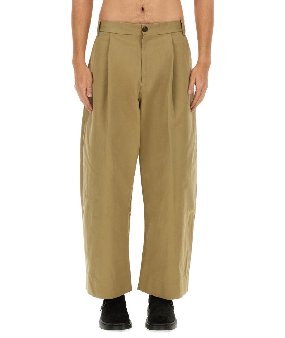 STUDIO NICHOLSON Бежевые хлопковые повседневные брюки, фото 7