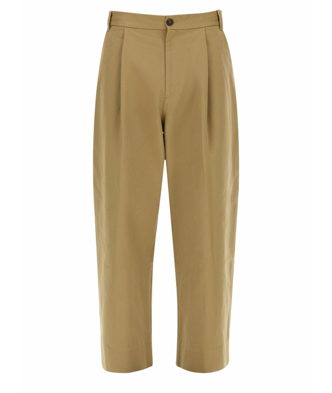 STUDIO NICHOLSON Бежевые хлопковые повседневные брюки, фото 1