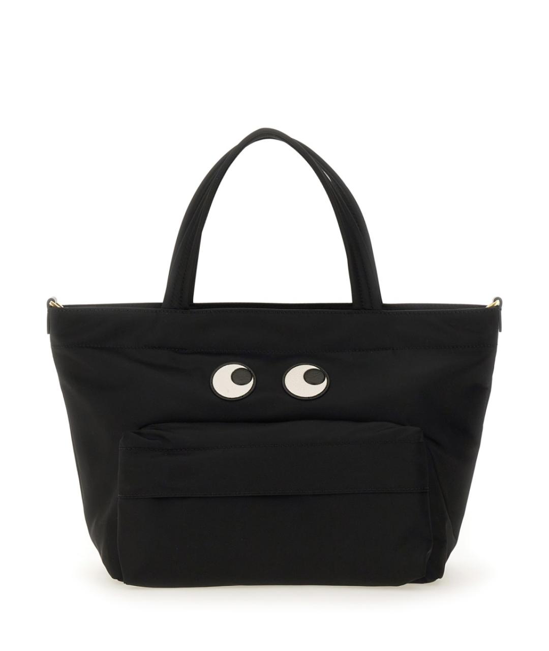 ANYA HINDMARCH Черная тканевая сумка тоут, фото 2