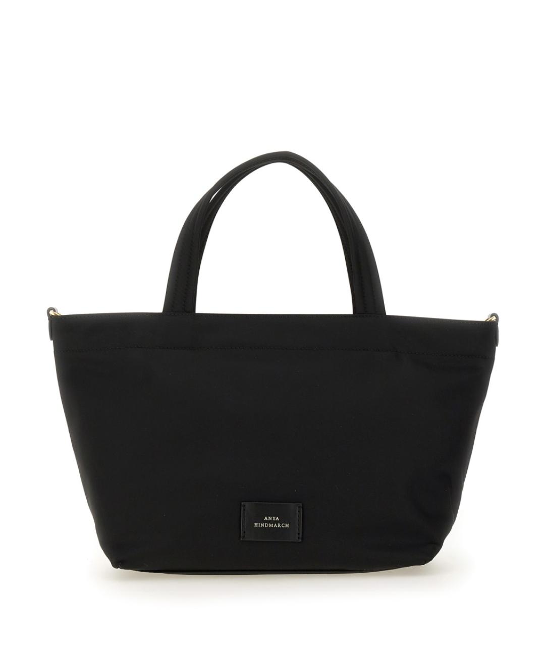 ANYA HINDMARCH Черная тканевая сумка тоут, фото 7