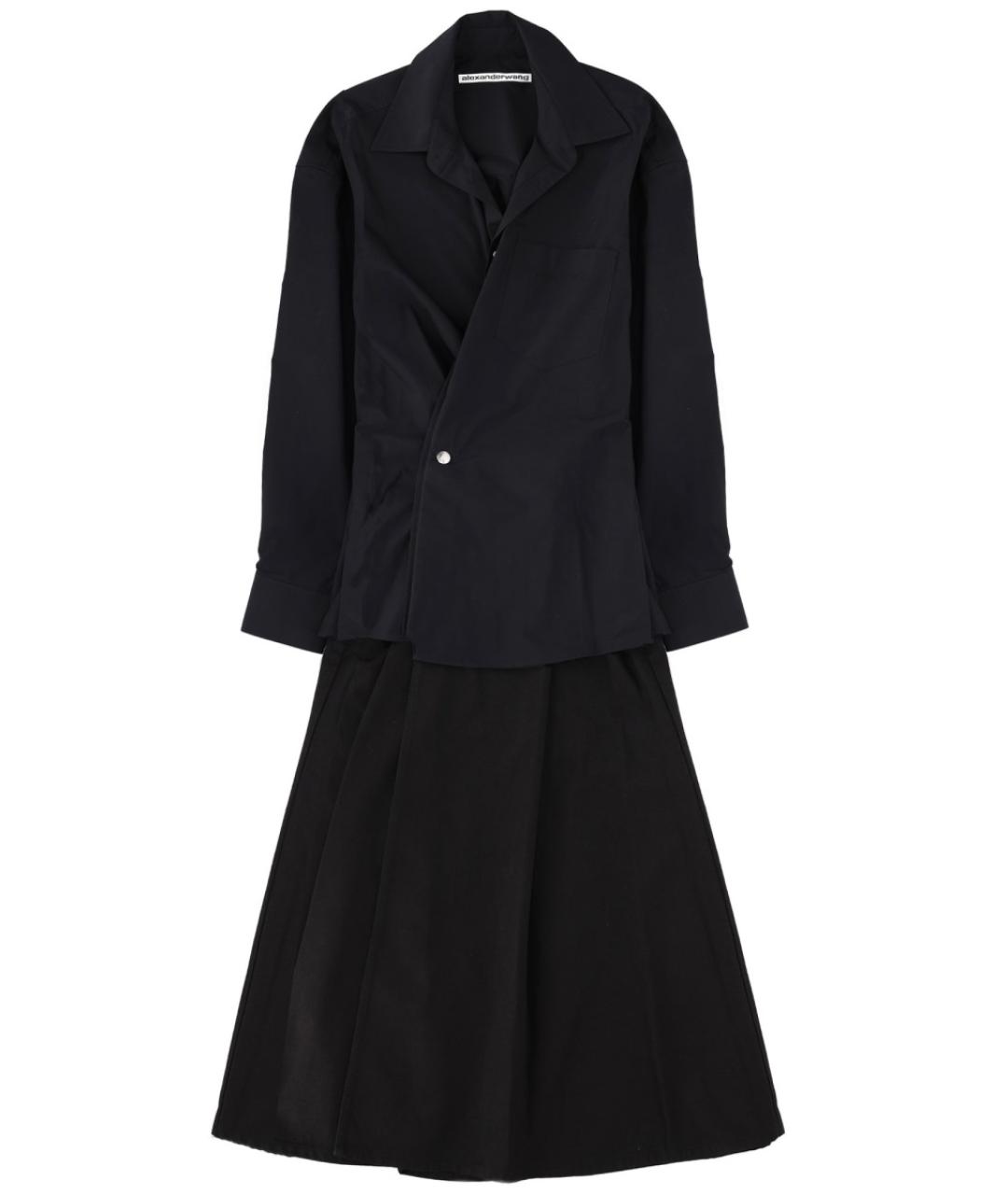 ALEXANDER WANG Черное хлопковое повседневное платье, фото 1