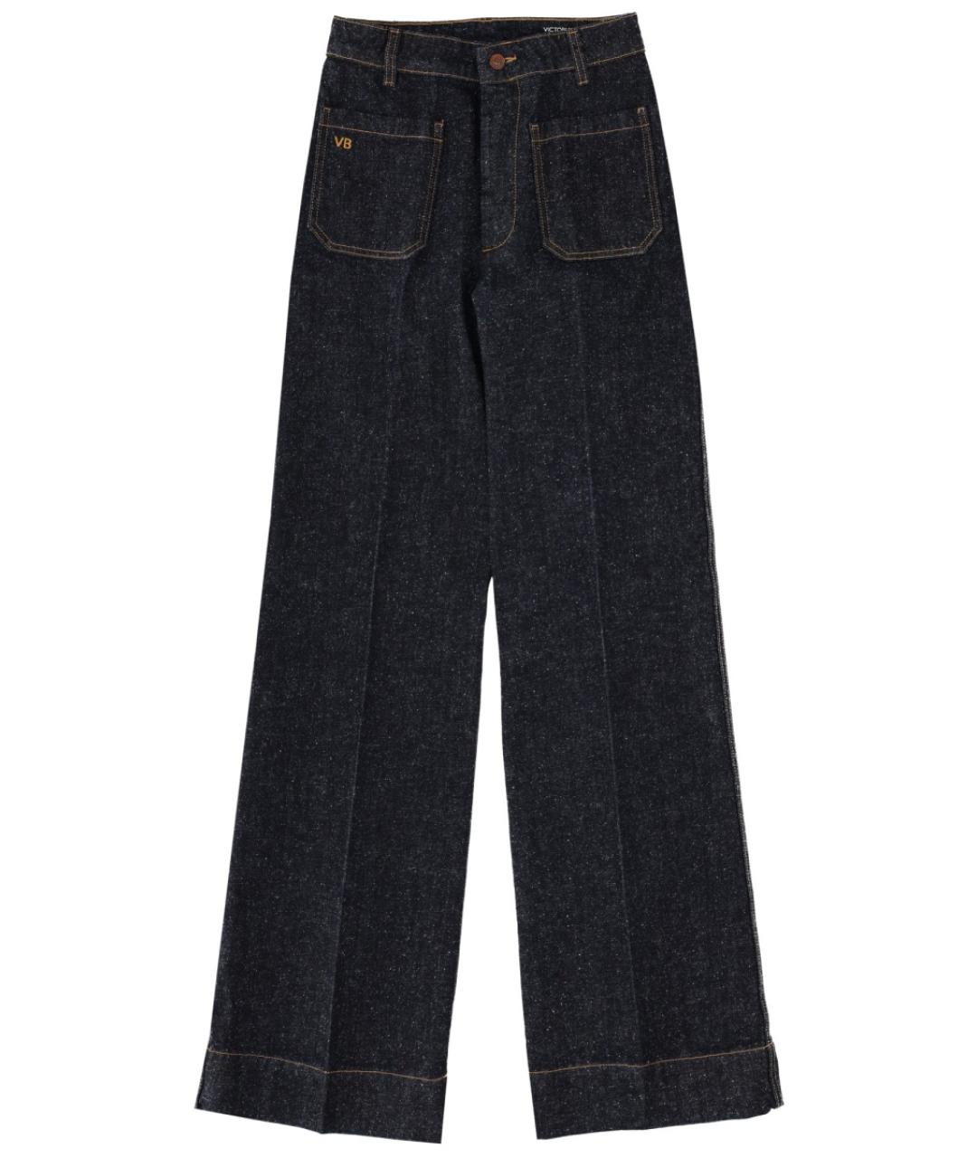 VICTORIA BECKHAM Темно-синие хлопковые прямые джинсы, фото 1