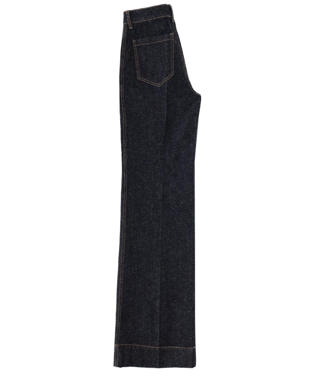 VICTORIA BECKHAM Темно-синие хлопковые прямые джинсы, фото 2