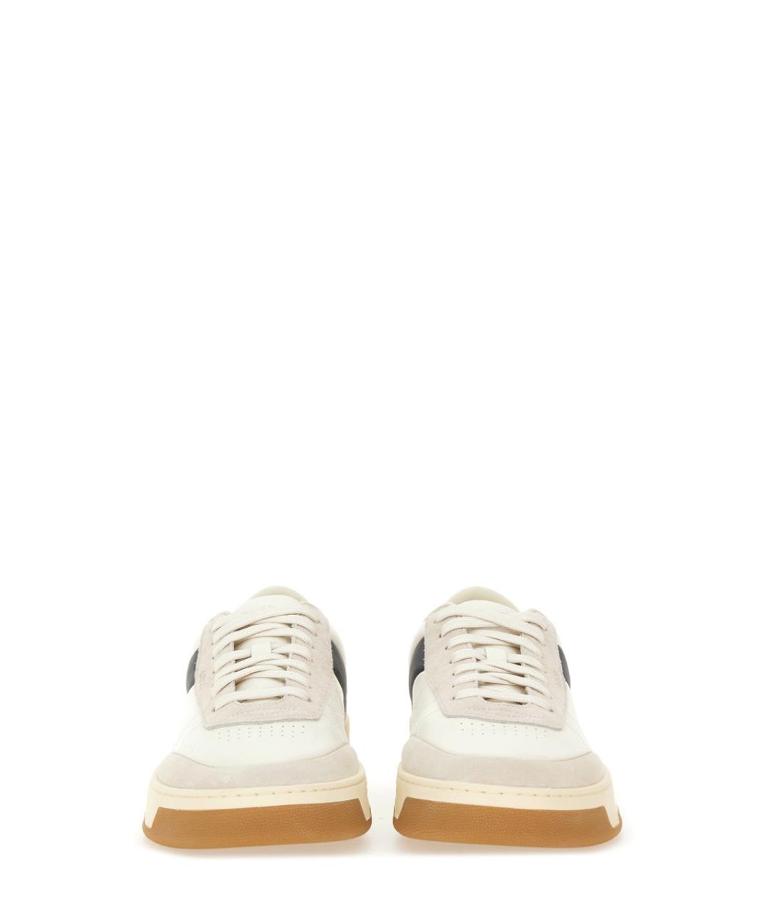 HUGO BOSS Белые кожаные низкие кроссовки / кеды, фото 4