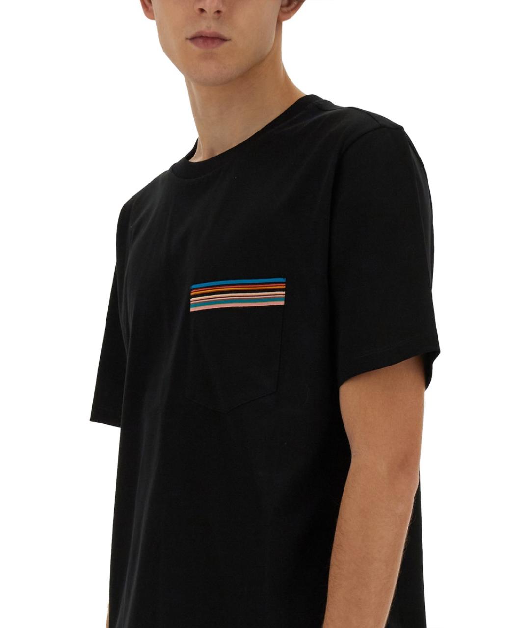 PAUL SMITH Черная хлопковая футболка, фото 4
